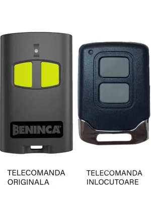 Telecomanda poarta garaj 2 butoane cod saritor frecventa 433.92 Mhz - Beninca TO.GO2VA (800)