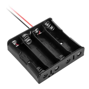 Carcasa suport 4x 18650 soclu cu fire terminale 10cm