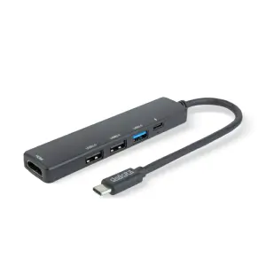 Hub USB multifunctional Delight HDMI + USB Type-C 3.0 + 3x USB-A /1x USB Type-C 5Gbps 100W negru 55064