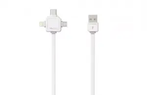 Cablu USB Type C micro USB Lightning 1.5m alb Allocacoc