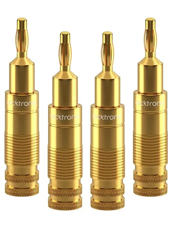 Set 4 mufe Banana 4mm Premium Clicktronic pentru cablu 6.0mm2 Conexiuni Audio de Inalta Calitate 53983