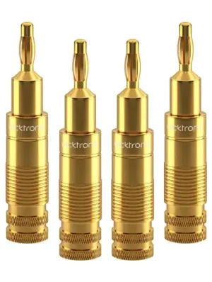 Set 4 mufe Banana 4mm Premium Clicktronic pentru cablu 6.0mm2 Conexiuni Audio de Inalta Calitate 53983