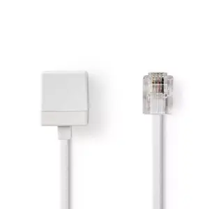 Cablu extensie telefonie RJ11 tata - RJ11 mama 10m alb Nedis