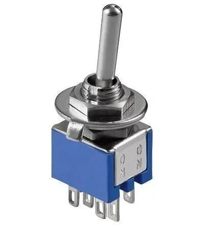 Comutator 2x ON-ON 6 pini 8x9x7mm cu retinere Goobay