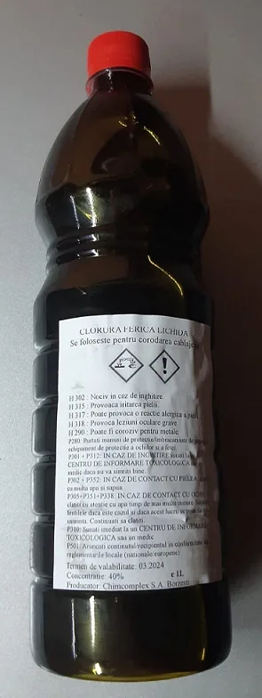 Clorura ferica 1 litru concentratie 40%