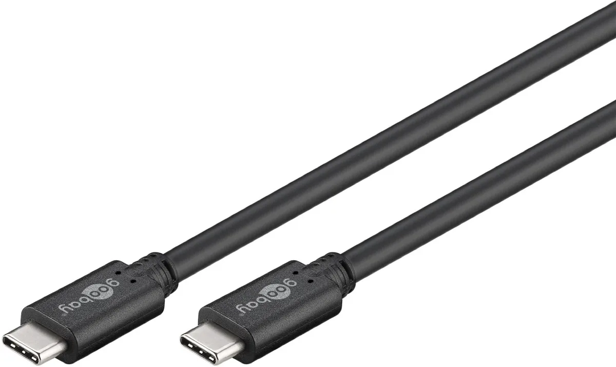 Cablu de incarcare si sincronizare USB type C 1m 3.2 Gen1 PD 60W tata-tata negru Goobay