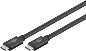 Cablu de incarcare si sincronizare USB type C 1m 3.2 Gen1 PD 60W tata-tata negru Goobay
