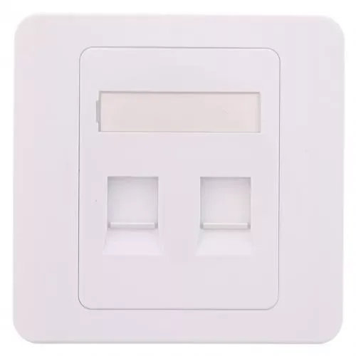 Capac priza RJ45 fara Keystone 2 porturi alb Well
