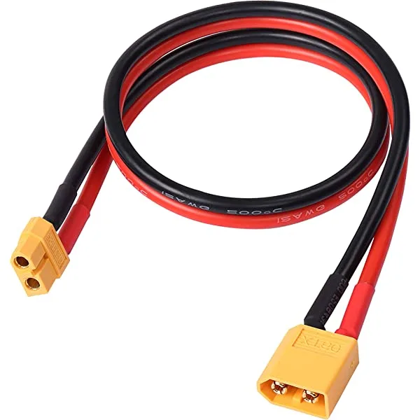 Set prelugitor mufa XT90 tata mama cu cablu siliconic 12AWG 50cm max 30A 500V