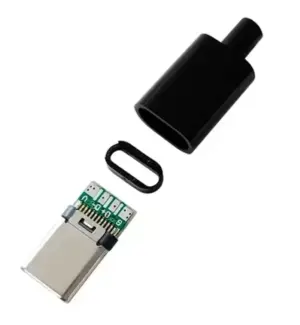 Mufa USB-C 3.1 5pin tata slim carcasa din plastic pentru montare pe cablu