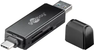 Cititor card reader USB 3.0 si USB TYPE C pentru SDXC SDHC MicroSD si SD Goobay 58261