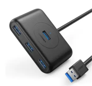 HUB extern Ugreen CR113 20291 porturi USB3.0 x4 conectare prin USB3.0 cablu 1m negru