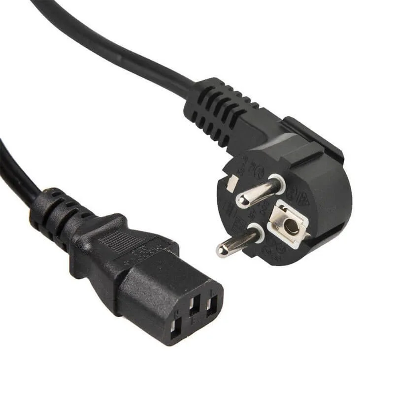 Cablu de alimentare PC 1.8m tata 90* la mama 3x0.75mm2 negru