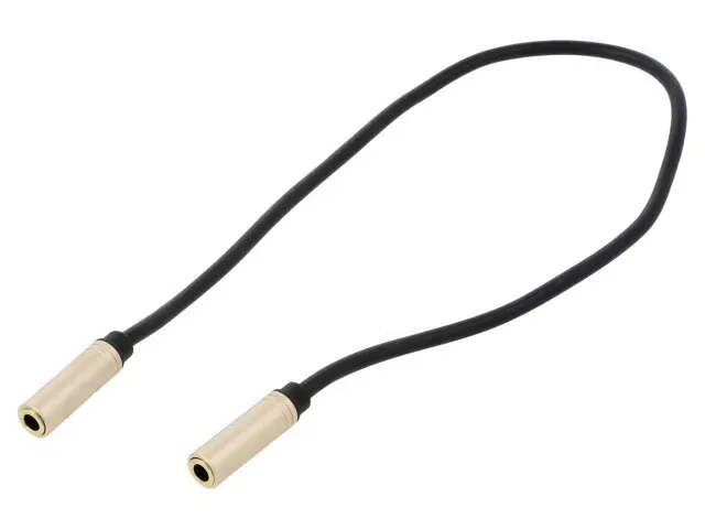 Cablu prelungire audio stereo Jack 3.5 mm mama-mama 0.3m aurit negru VENTION BFABY
