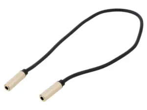 Cablu prelungire audio stereo Jack 3.5 mm mama-mama 0.3m aurit negru VENTION BFABY