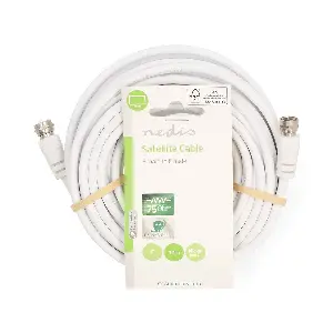 Cablu antena si satelit F tata - F tata 10m dublu ecranat alb Nedis CSGL41000WT100