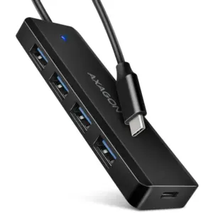 Hub USB AXAGON HUE-C1C 4x USB 3.2 Gen 1 0.2m - USB Type-C negru