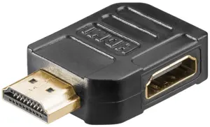 Adaptor HDMI mama-tata la 270 grade 4K Ultra HD 2160p 60Hz placat cu aur negru Goobay 51725