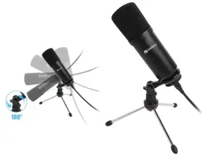 Microfon de birou pentru streaming USB negru Sandberg 126-09