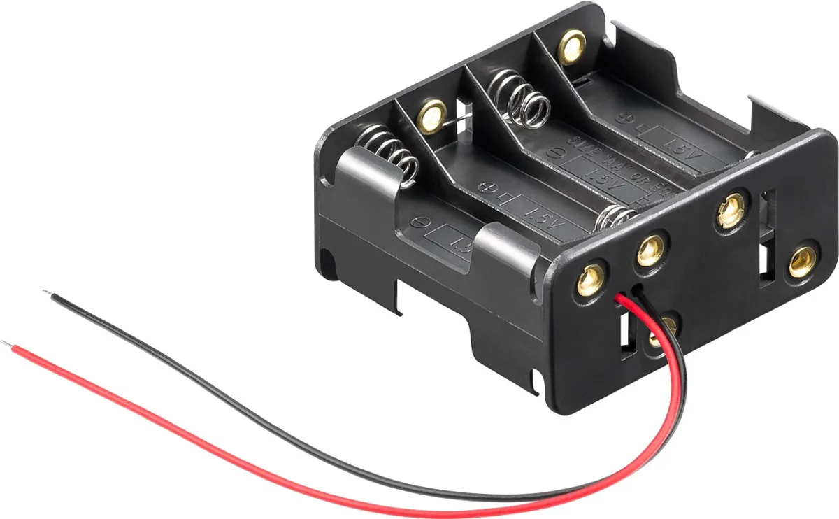 Suport baterii 8x AA 58x63x28.7 mm cu fire terminale 15cm Goobay 81218