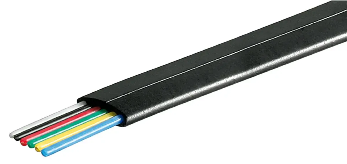 Cablu telefonic plat 6 fire negru AWG 30 Cupru Vanzare la metru liniar 50254 Goobay