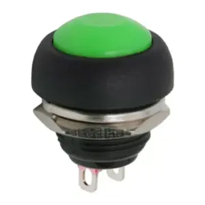 Buton 1 circuit 1A 250V OFF-(ON) verde fara retinere