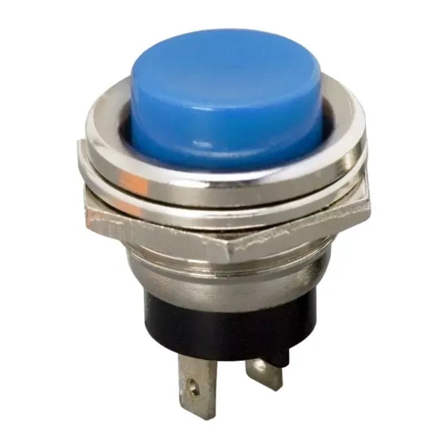 Buton 1 circuit 2A 250V OFF-(ON) fara retinere albastru 09065KE