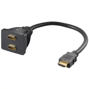 Cablu adaptor HDMI la 2x HDMI aurit Goobay