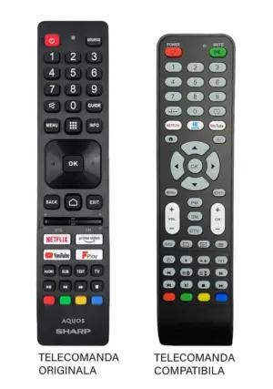 Telecomanda inlocuitoare TV Sharp SHW/RMC/0137N compatibila cu originalul ER 9586 (586)