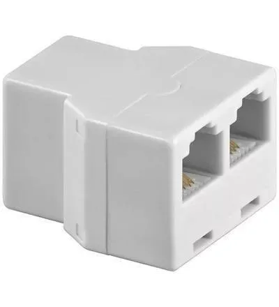 Adaptor RJ11 mama la 2x RJ11 mama alb Goobay