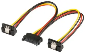 Cablu adaptor SATA mama - 2x SATA 90grade tata 20cm