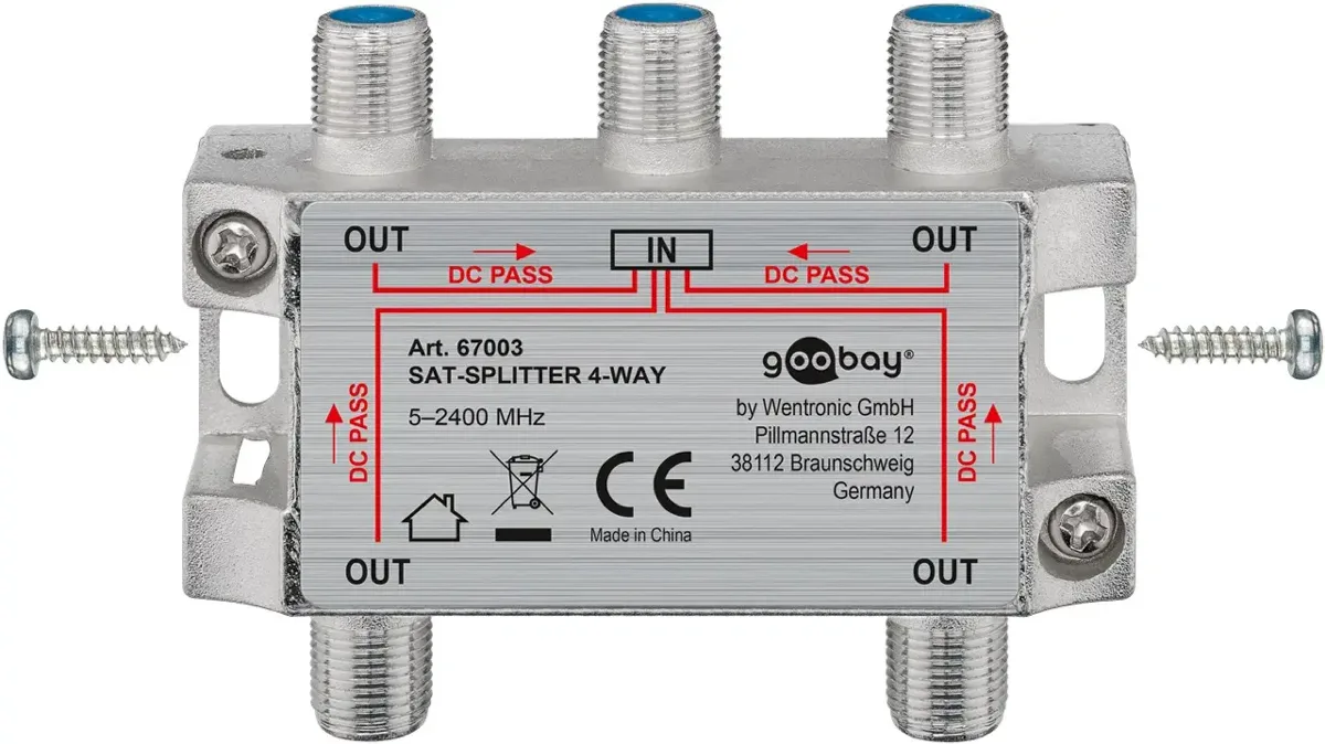 Spliter 4 cai semnal TV satelit 2500Mhz Goobay
