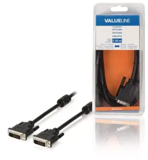 Cablu DVI-D 24+1-pin tata - DVI-D 24+1-pin tata 2m VALUELINE