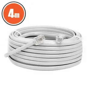 Cablu telefon RJ11 4m Fisa modulara 6P4C - fisa modulara 6P4C alb 20301
