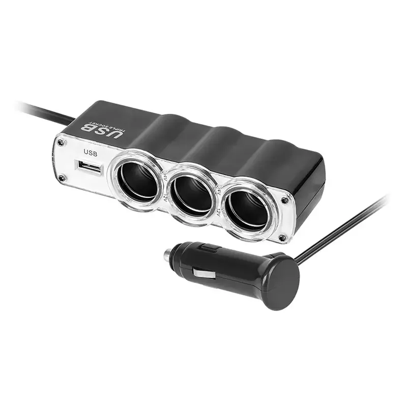 Splitter de bricheta auto x3 cu USB si cablu Peiying PY-CHR0010