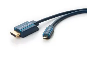 Cablu Profesional 3m micro HDMI - HDMI Ultra HD 4K 60Hz cu Ethernet OFC AWG32 aurit Clicktronic