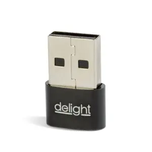 Adaptor Type-C mama - USB-A tata 2.4A 5V negru compact delight 55556BK