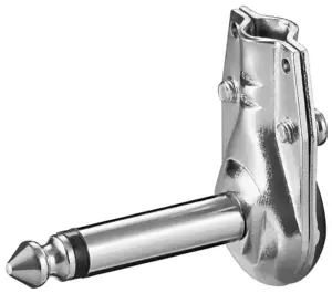 Mufa 6.35 mm mono Jack la 90 grade cu lipire metal zincat Goobay 11040