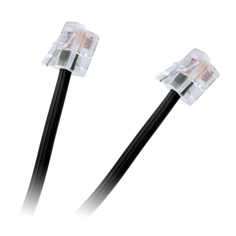 Cablu telefon extensie negru 20m RJ11 tata-tata