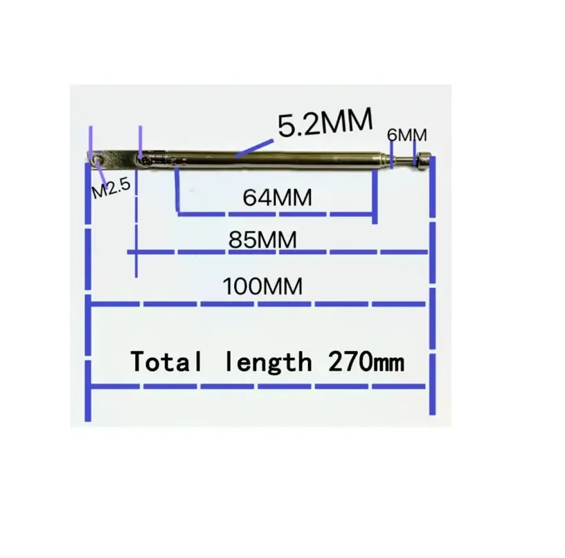 Antena telescopica 5 segmente 5264 100-270mm + balama ANTENA-RADIO3