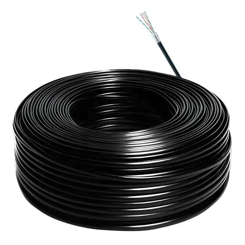 Cablu de retea exterior 20m robust Hikvision CAT5e UTP cupru 0.5mm negru DS-1LN5EO-UU/E-20