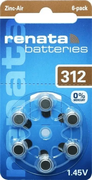 Set baterii auditive 312 ZA312 PR41 Renata 6buc/blister
