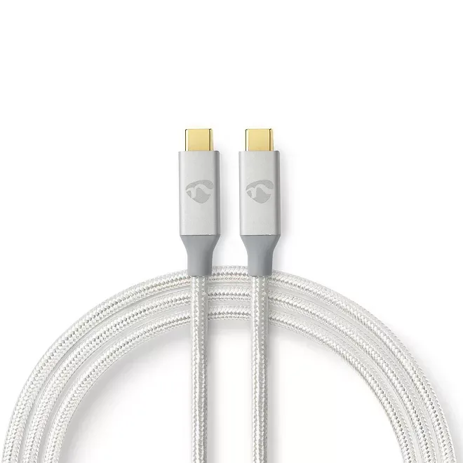 Cablu USB 3.2 Gen2x2 TYPE C tata-tata 2m 20Gbps 100W 5A argintiu Nedis