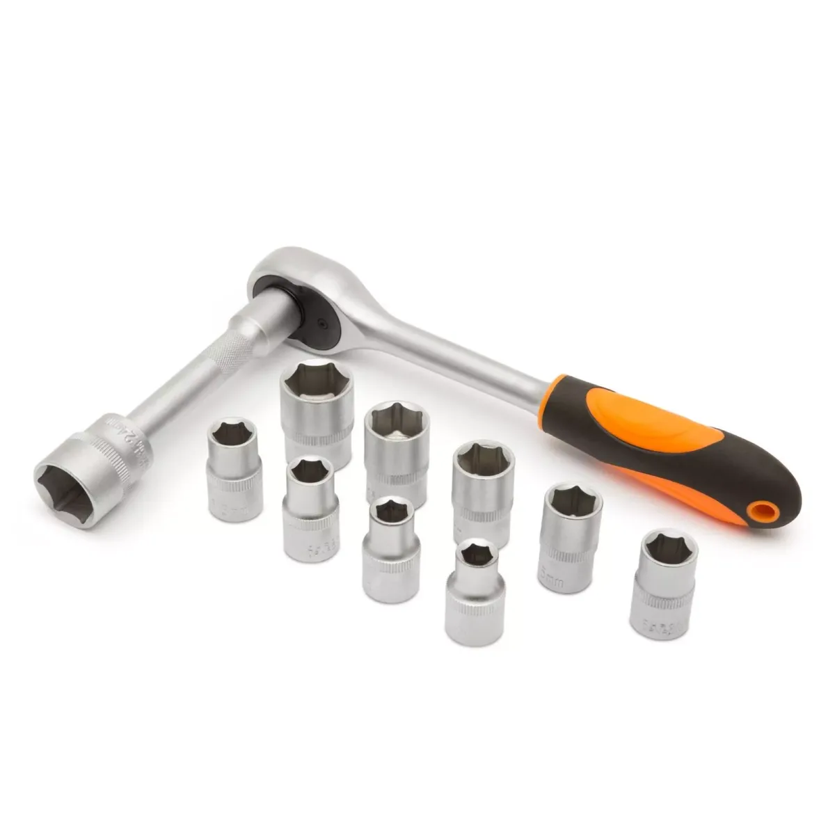 Set chei tubulare cu clichet 12buc 1/2" 10-24mm Crom-Vanadiu HANDY