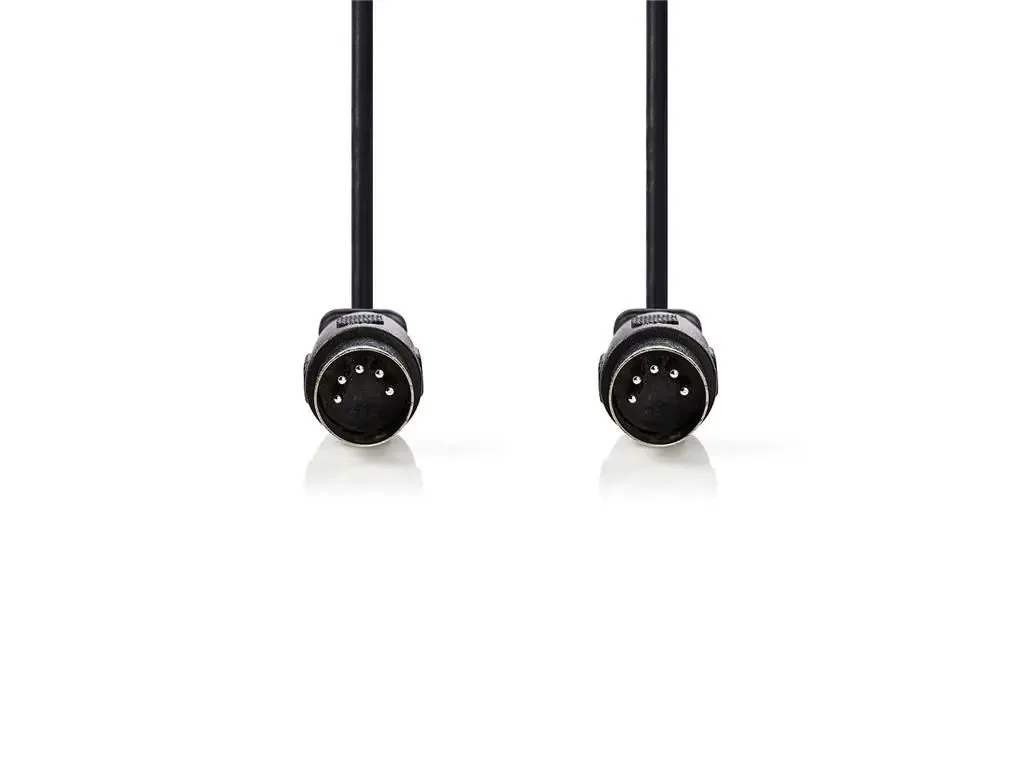 Cablu audio stereo DIN 5p tata - 5p DIN tata 3m negru Nedis CAGL20000BK30