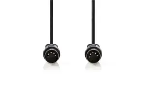 Cablu audio stereo DIN 5p tata - 5p DIN tata 3m negru Nedis CAGL20000BK30