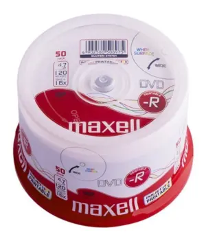 Maxell DVD-R 4.7Gb 120 minute 16X fullprintabil fara carcasa CK50buc 275701 (256) A0115285