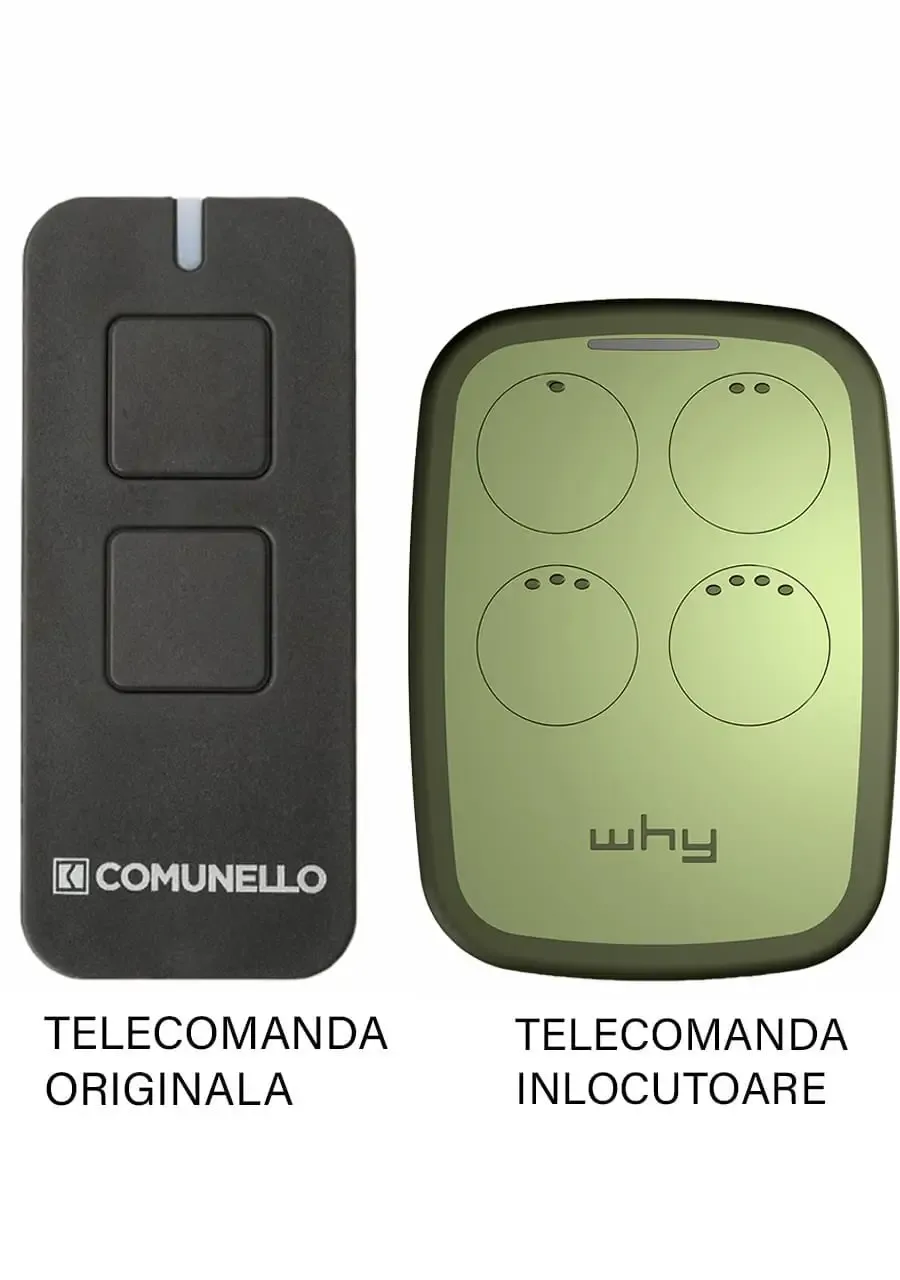 Telecomanda inlocuitoare poarta garaj cu 2 butoane rolling cod frecventa 433.92MHz Comunnelo Victor 2RC compatibila cu originalu