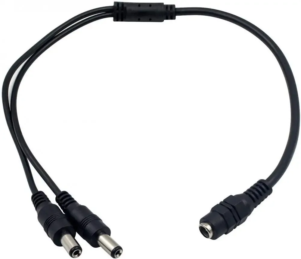 Spliter cablu alimentare cu mufa mama 5.5x2.1 mm la 2x tata 5.5x2.1 mm