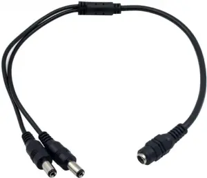 Spliter cablu alimentare cu mufa mama 5.5x2.1 mm la 2x tata 5.5x2.1 mm